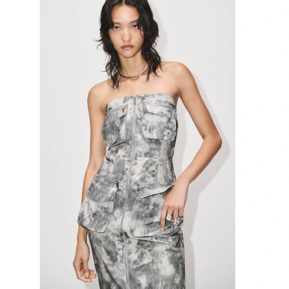 NEW! Zara Printed Cargo Dress with pockets - Picture 4 of 15